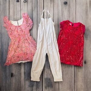 Justice Pink and White Floral Garment